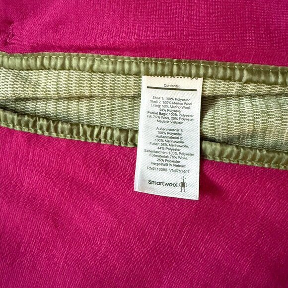 Smartwool Olive Green Hooded Vest with Pink Accents - Picture 6 of 9